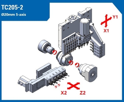 5 Axis Technology TC205 Spindle Swiss Type CNC Turning Lathe con servizio post-vendita