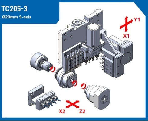 5 Axis Technology TC205 Spindle Swiss Type CNC Turning Lathe con servizio post-vendita
