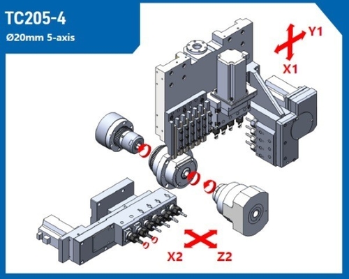 5 Axis Technology TC205 Spindle Swiss Type CNC Turning Lathe con servizio post-vendita
